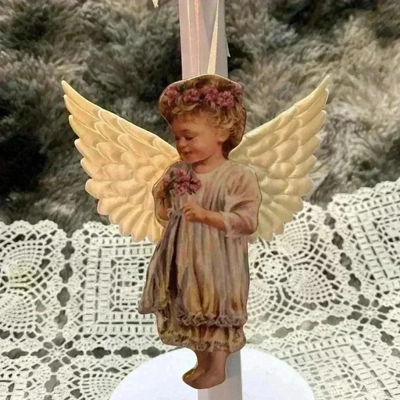 Bradford Exchange Heaven's Little Angels Porcelain Xmas Tree Ornaments Set  of 5 - Picture 7 of 16